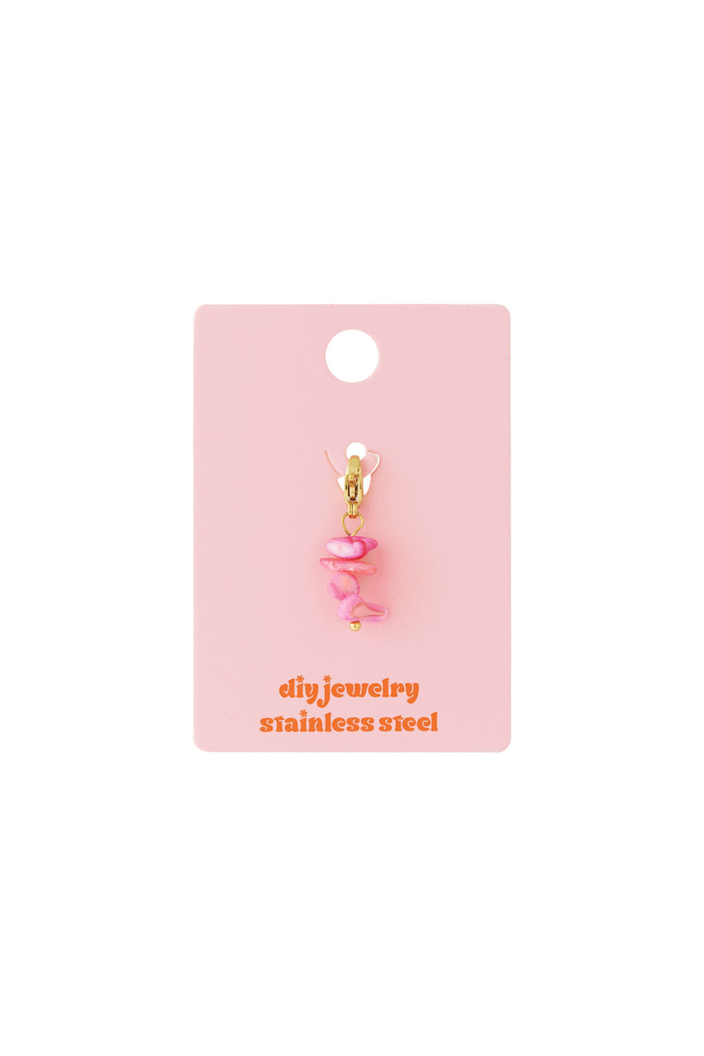 Juwelen bedeltje pink pop DIY