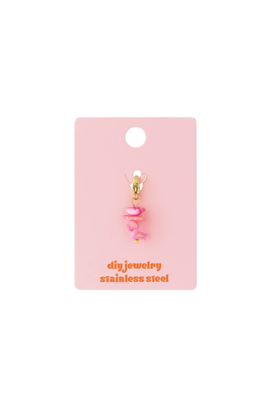 Juwelen bedeltje pink pop DIY