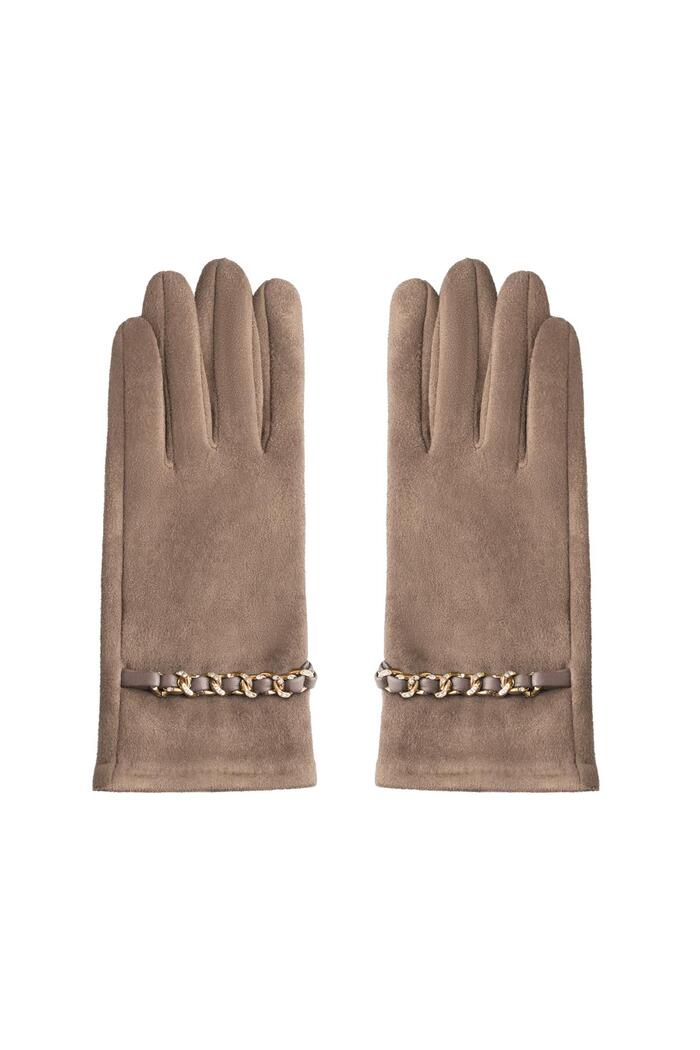 Handschoenen met gouden & zirkonen details camel