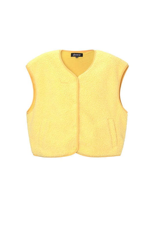 Fluffy teddy vest | Geel