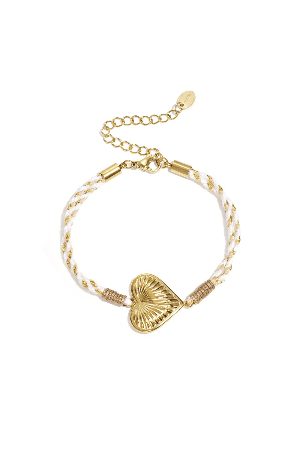 Armband met touw bedeltje hartje