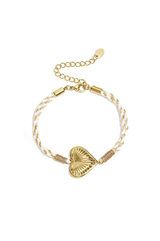 Armband met touw bedeltje hartje