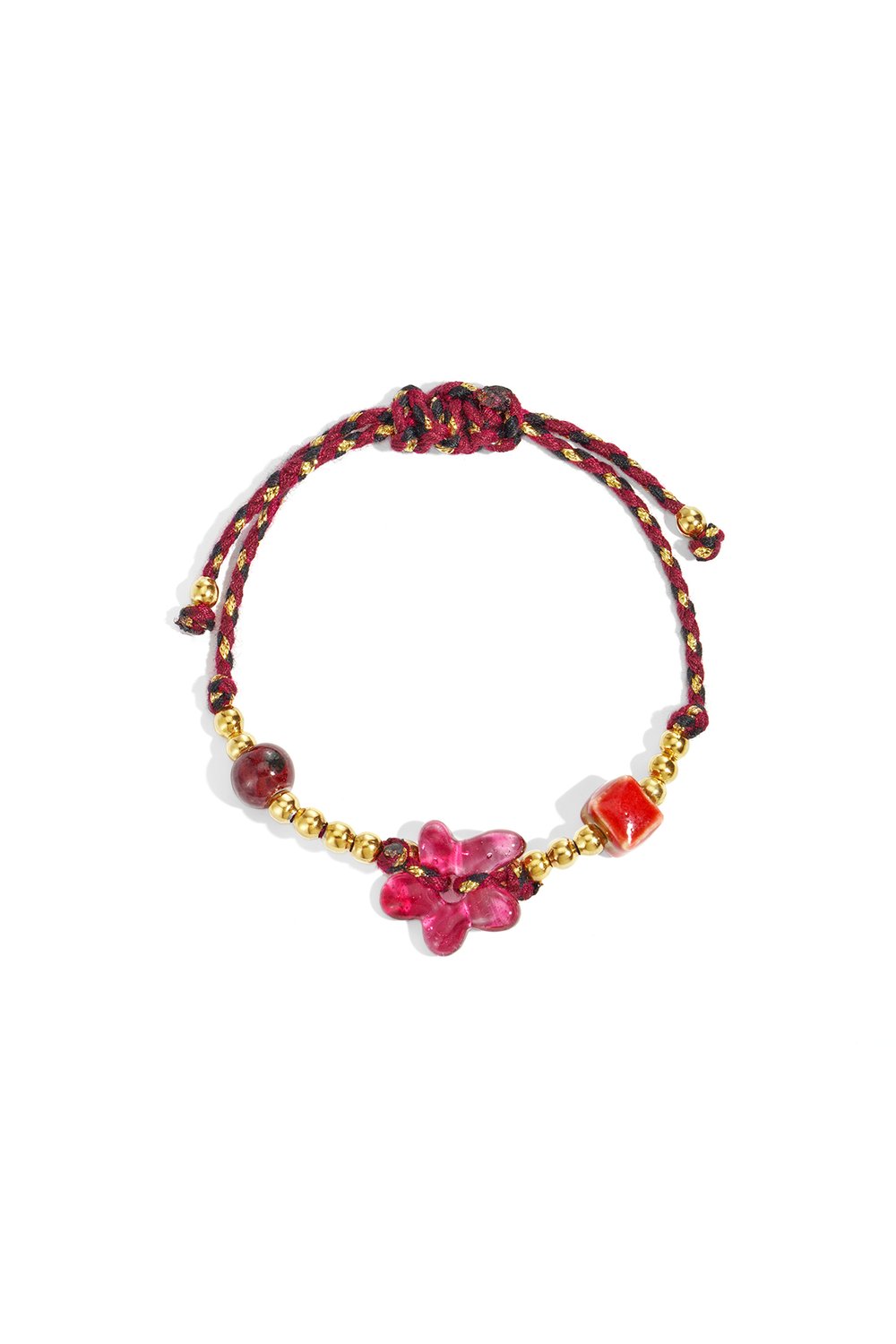 Armband met bloem | Rood
