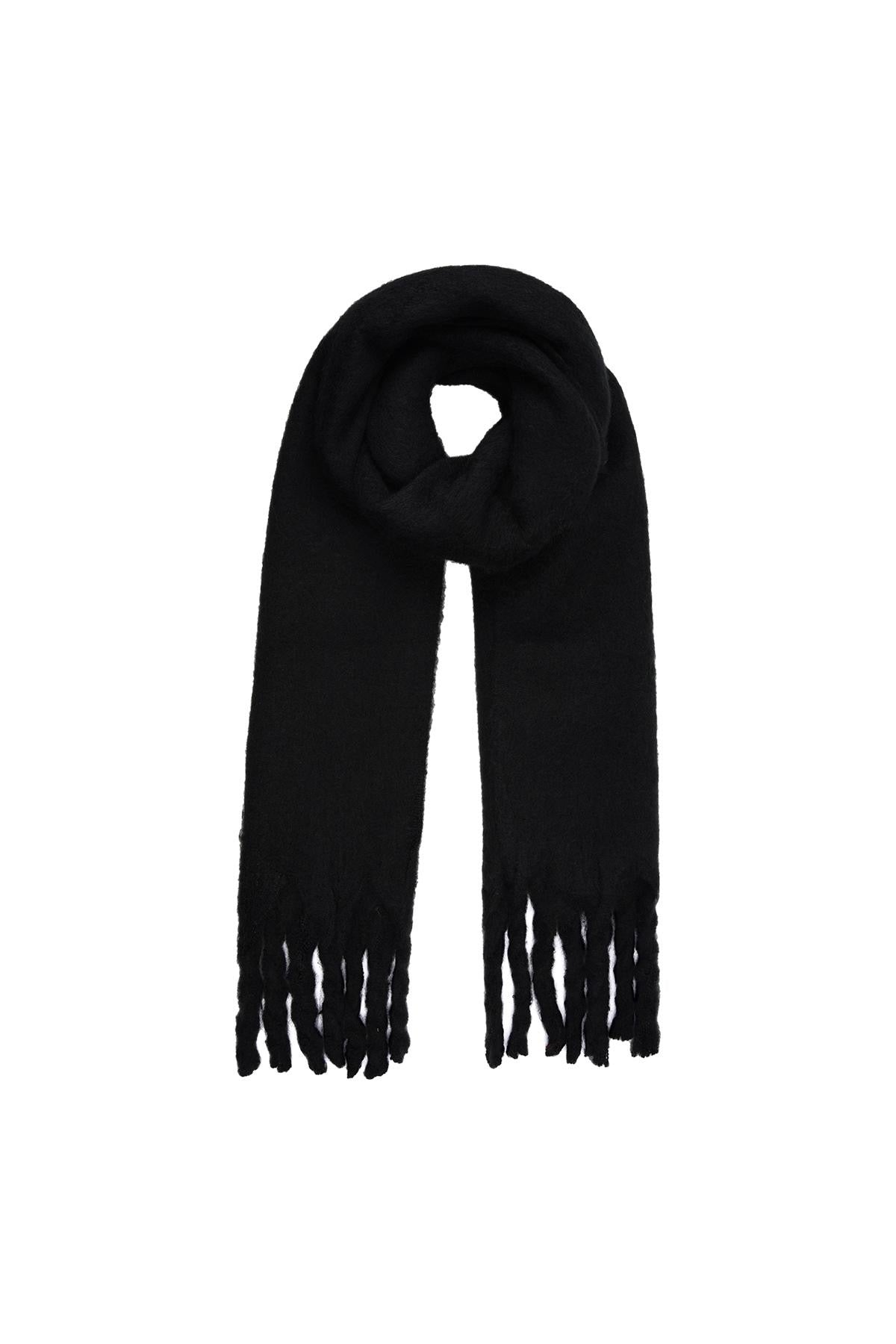 Warme winter sjaal zwart