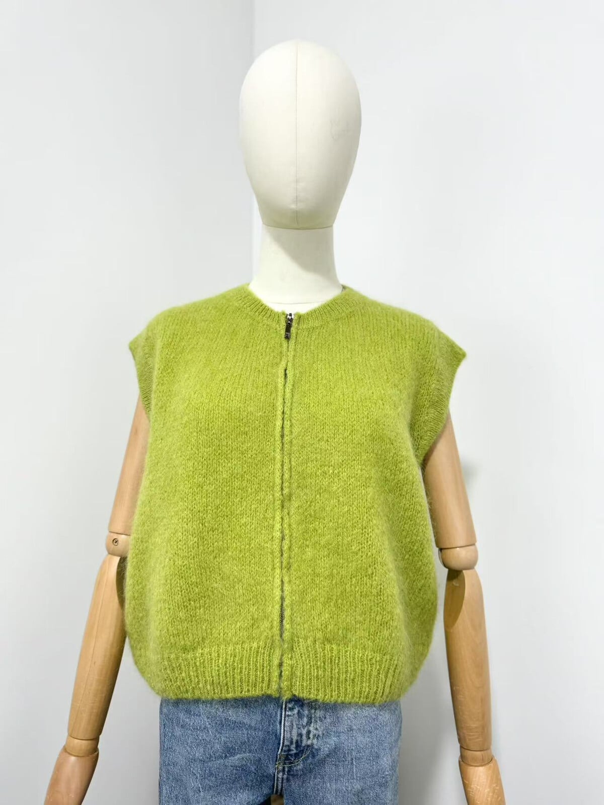 Vest met rits | Groen