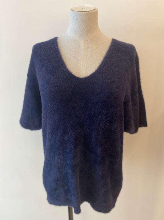 Fluffy blouse | Navy