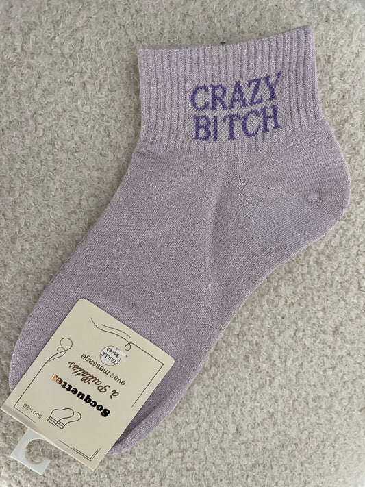 Sokken Grazy Bitch | Paars