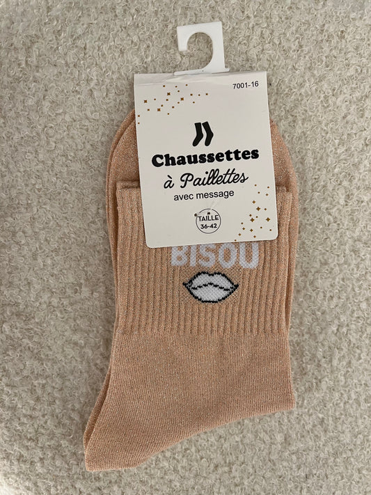 Sokken Bisou | Licht roos