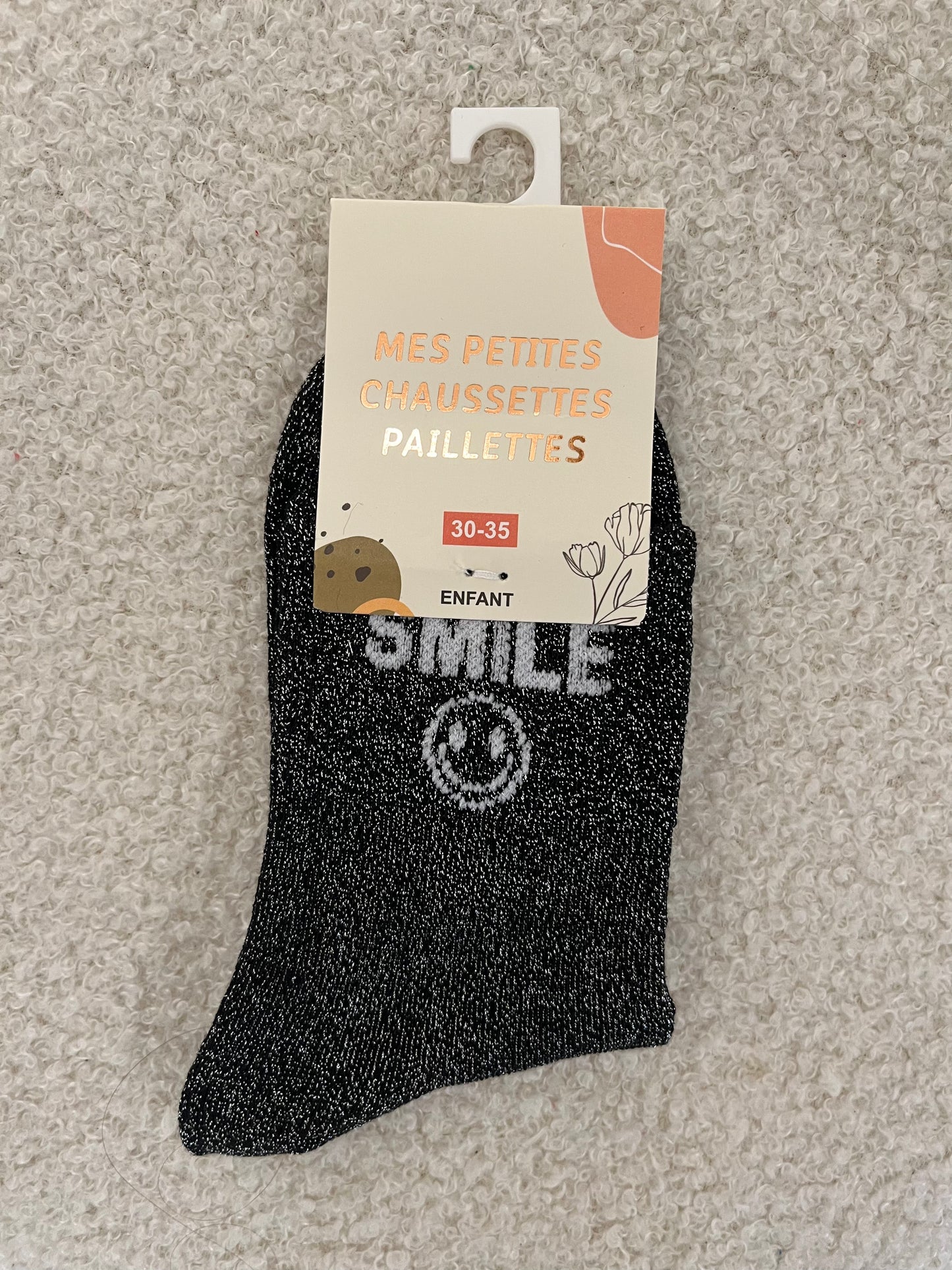 Kindersokken smile | Zwart