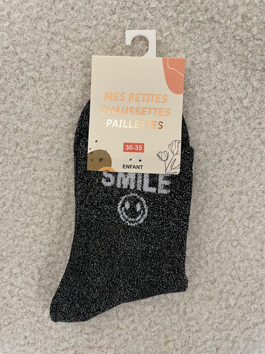 Kindersokken smile | Zwart