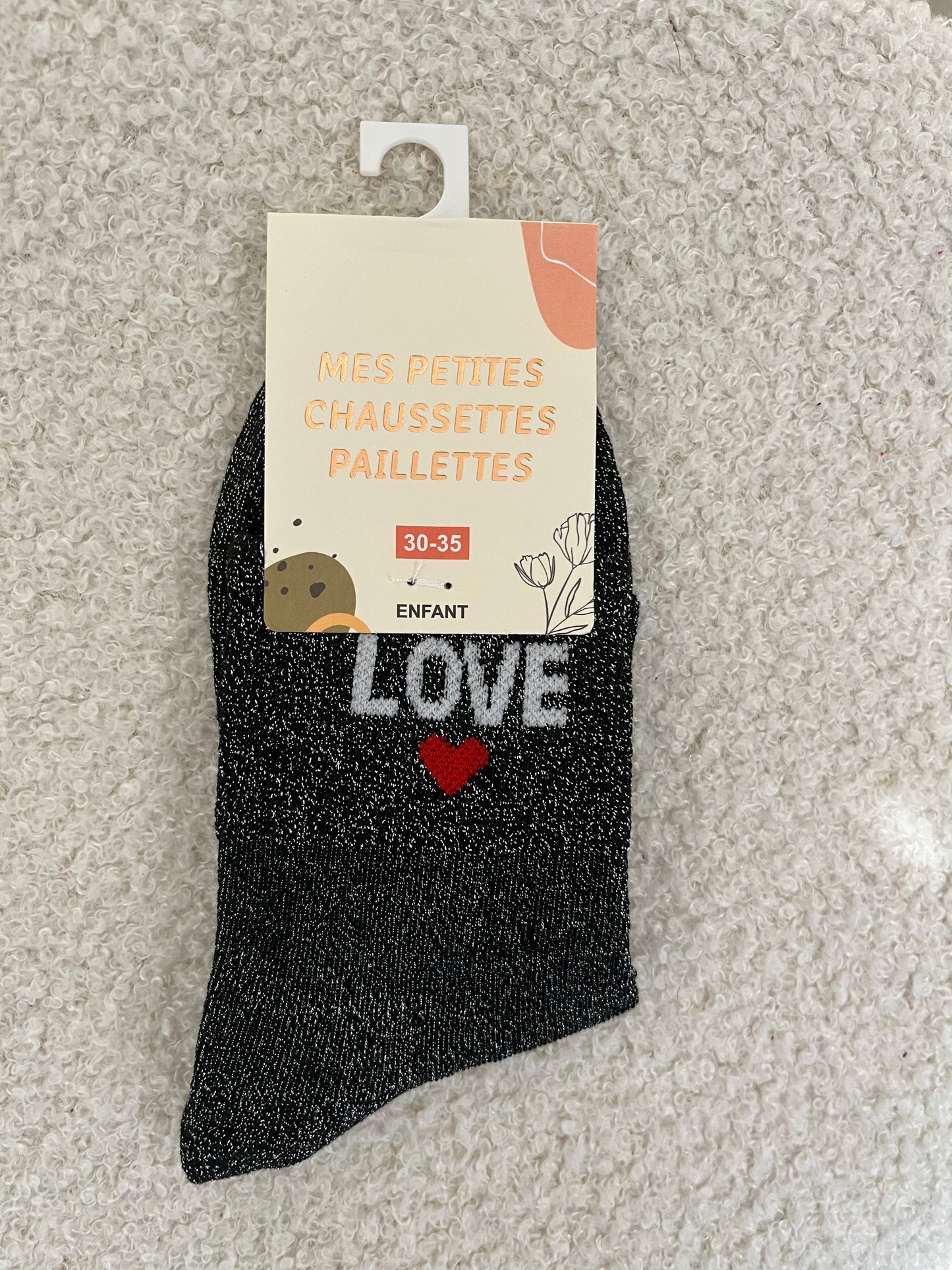 Kindersokken Love | Zwart