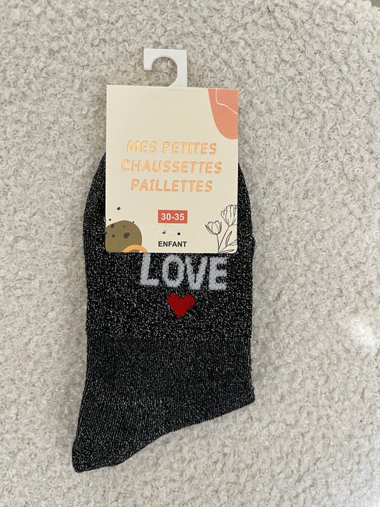 Kindersokken Love | Zwart