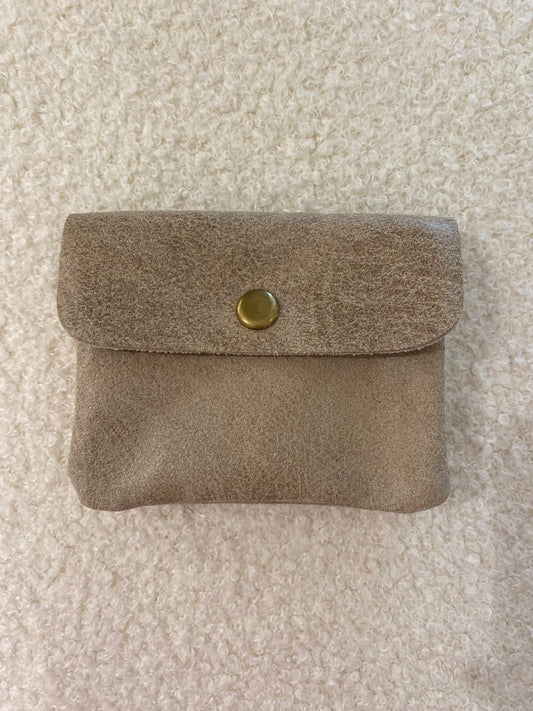 Suede portemonnee | beige