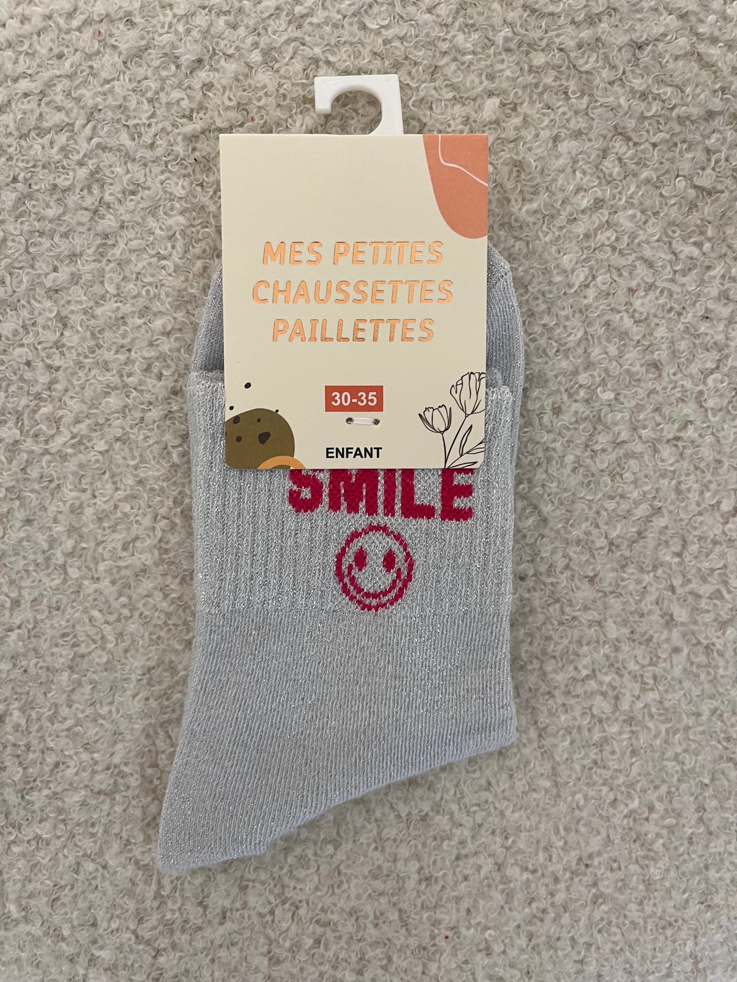 Kindersokken smile | Zilver