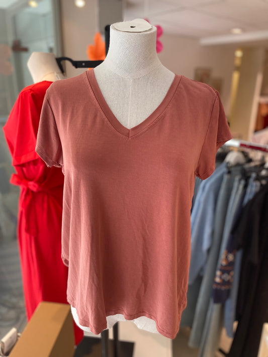 V-hals t-shirt | Roos