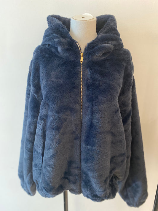 Fluffy jas | Navy