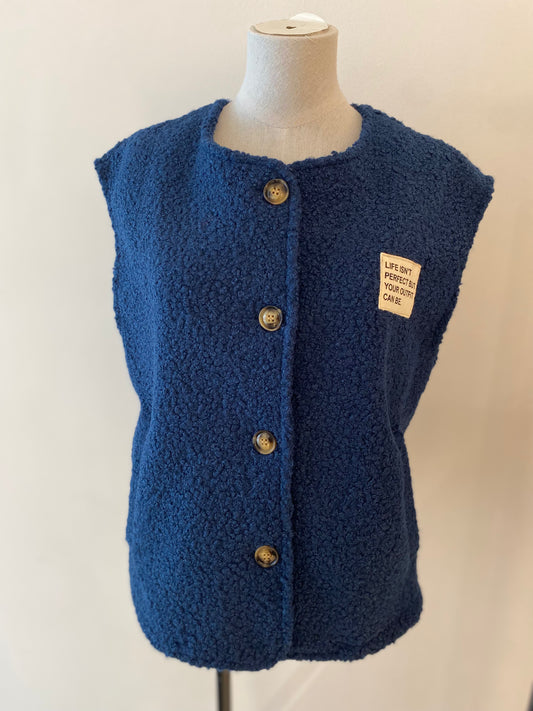 Teddy vest | Navy