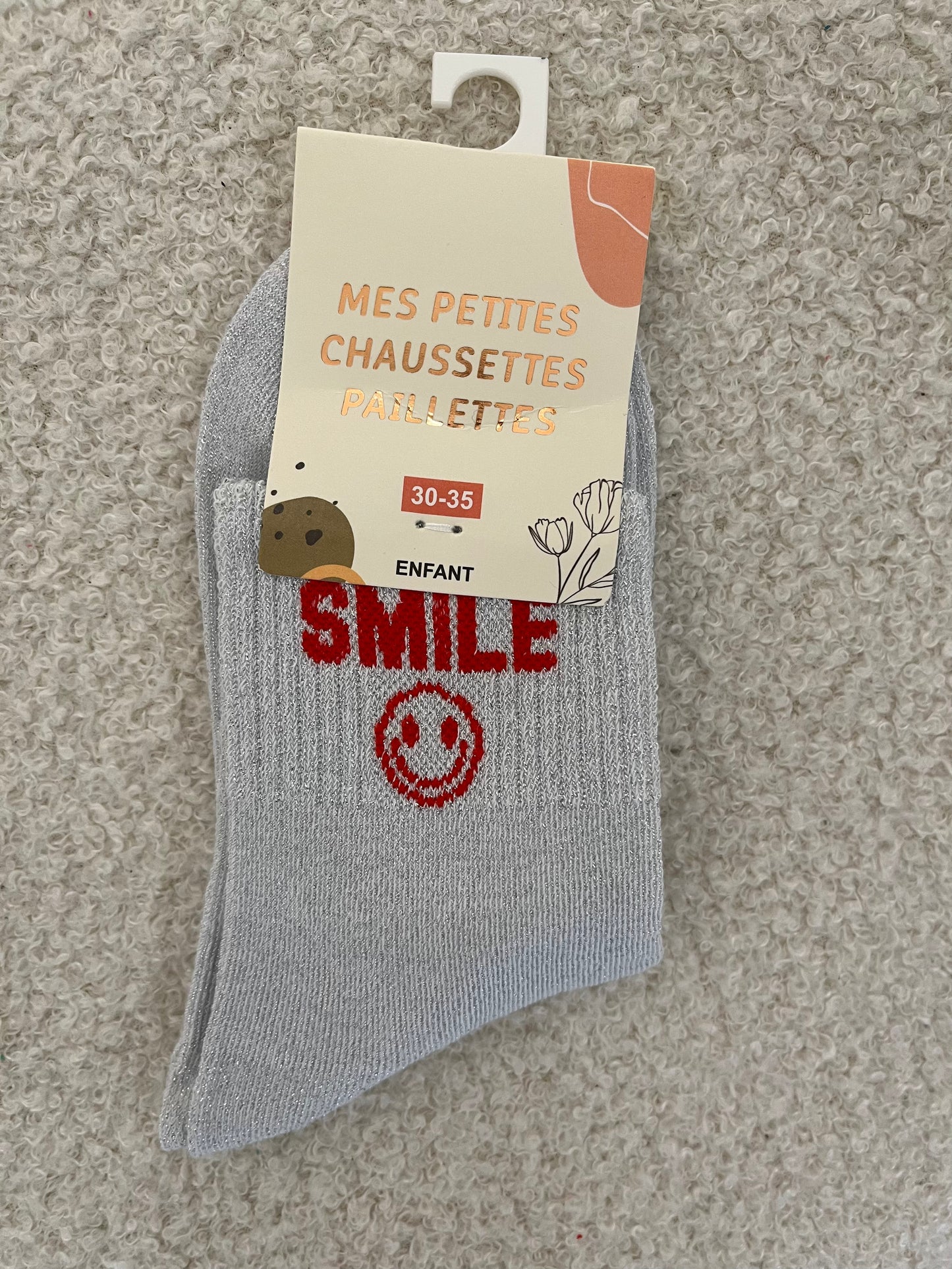 Kindersokken smile | Zilver