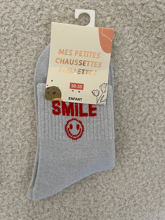Kindersokken smile | Zilver