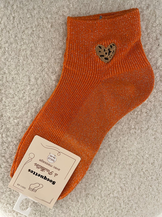 Sokken panter hartje | Oranje