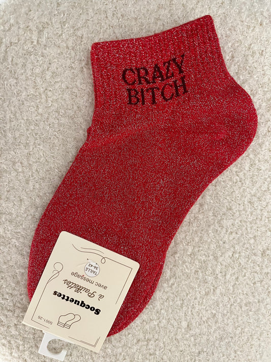 Sokken Grazy Bitch | Rood
