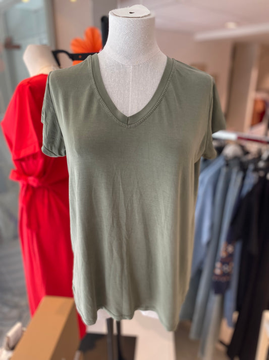 V-hals t-shirt | Khaki