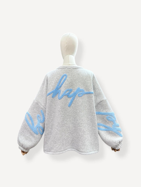 Sweater Be Happy | Blauw