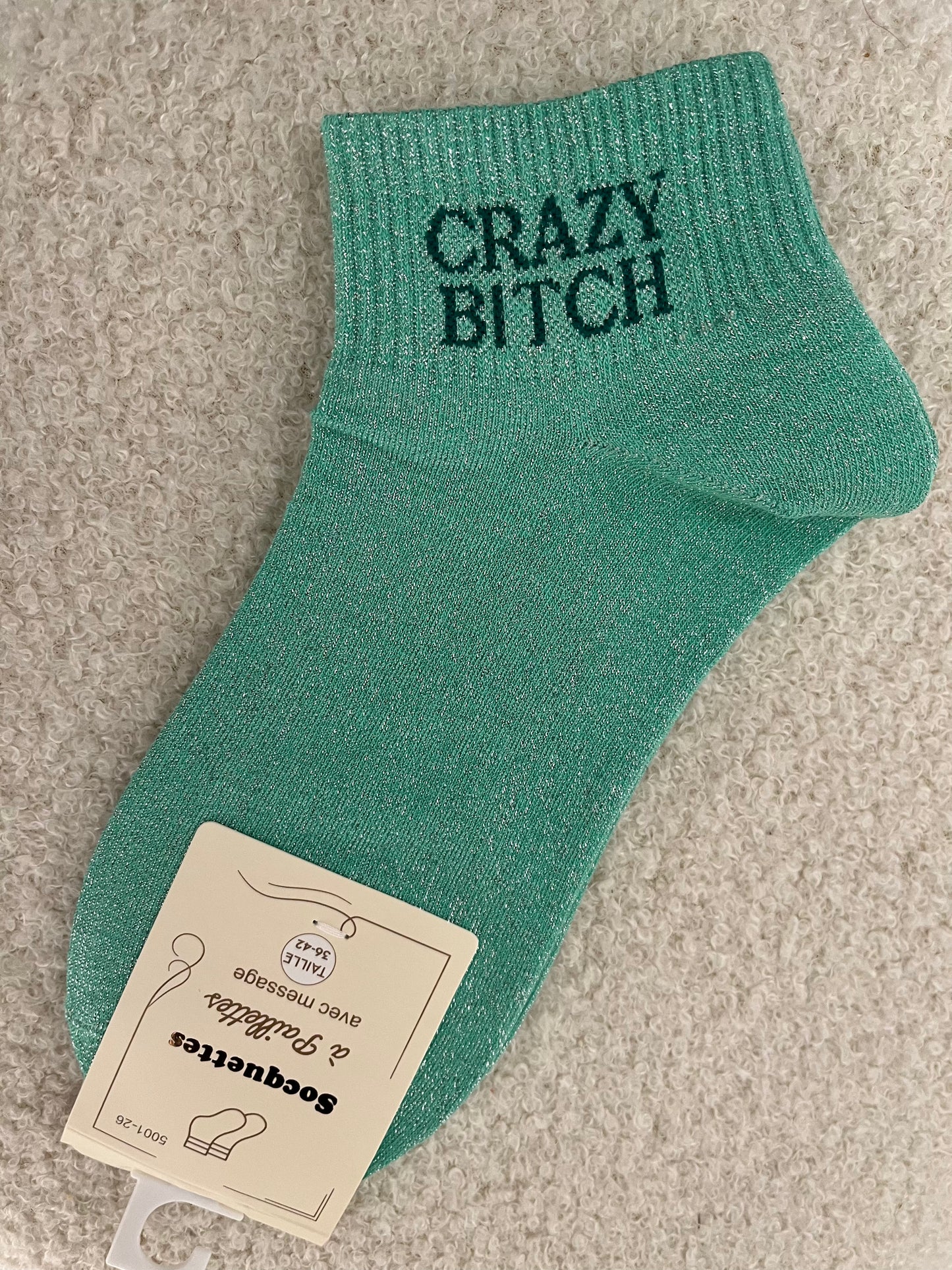 Sokken Grazy Bitch | Turquoise