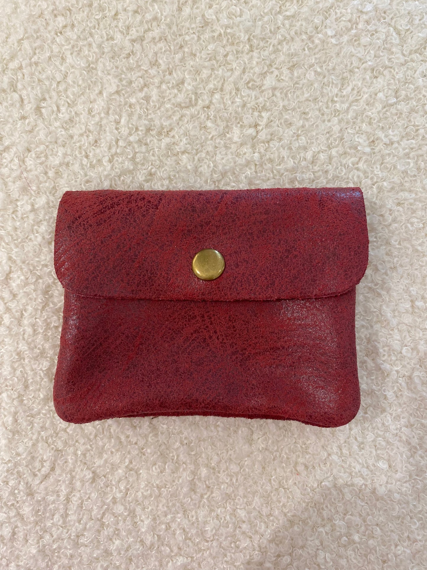 Suede portemonnee | burgundy