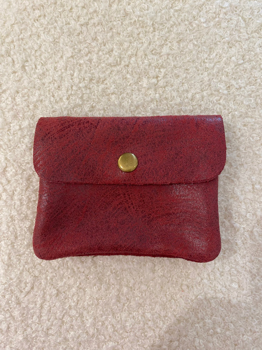 Suede portemonnee | burgundy