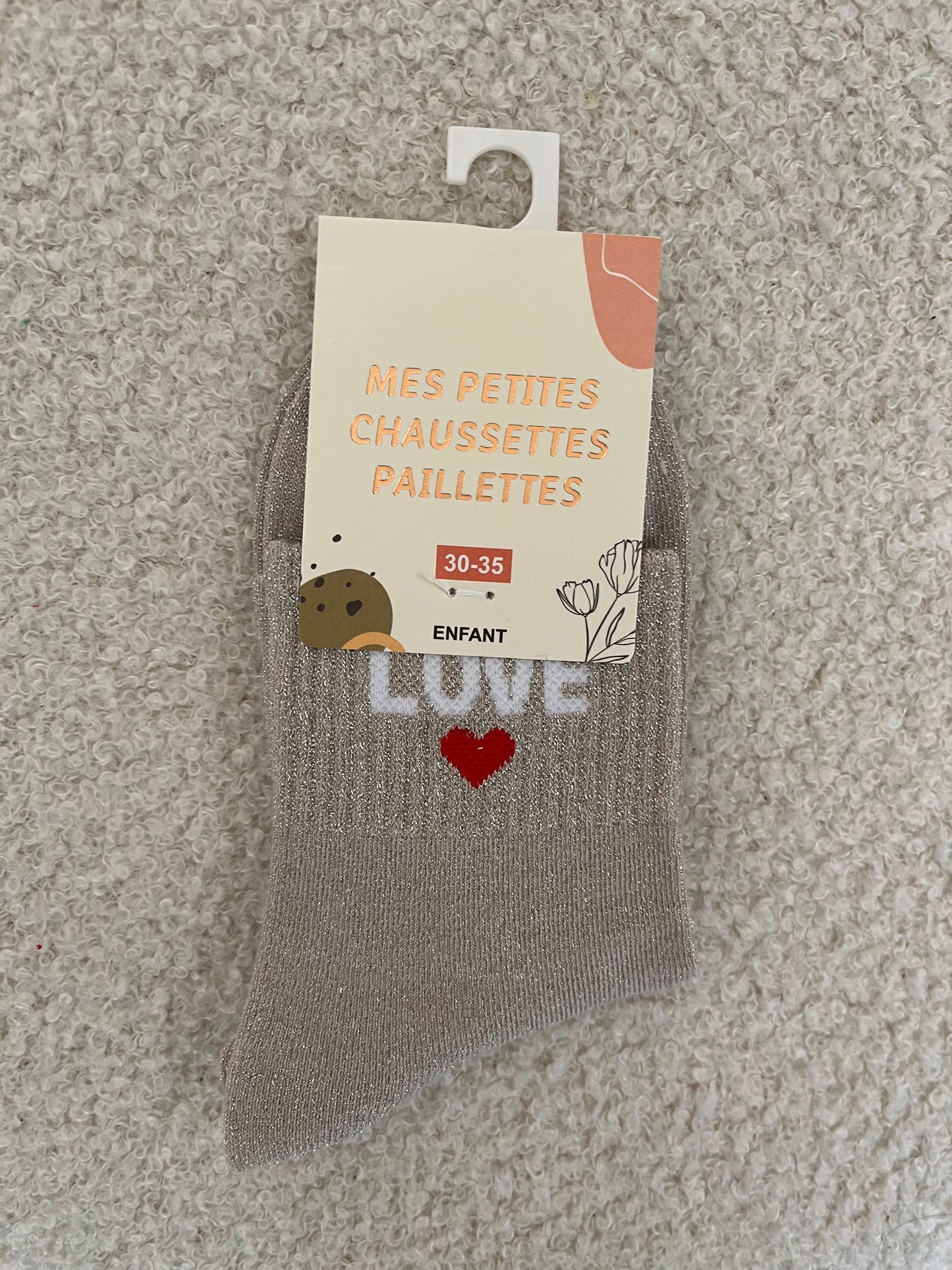Kindersokken Love | Beige