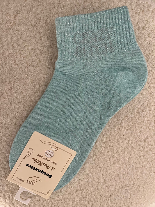 Sokken Grazy Bitch | Licht blauw