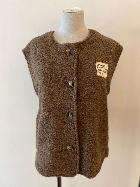 Teddy vest |Bruin
