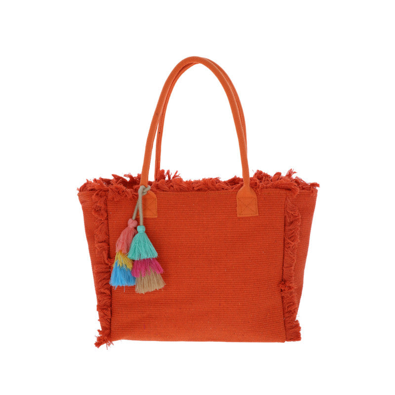 Shopper/ Strandtas | Beige, Roos, Oranje, geel