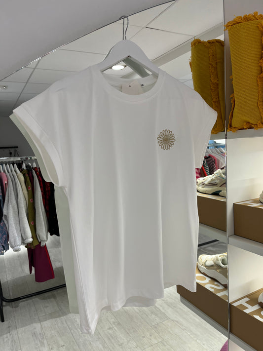 T-shirt met Goude bloem