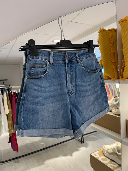 Denim short | Donker blauw