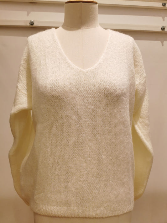 V-neck sweater | Wit