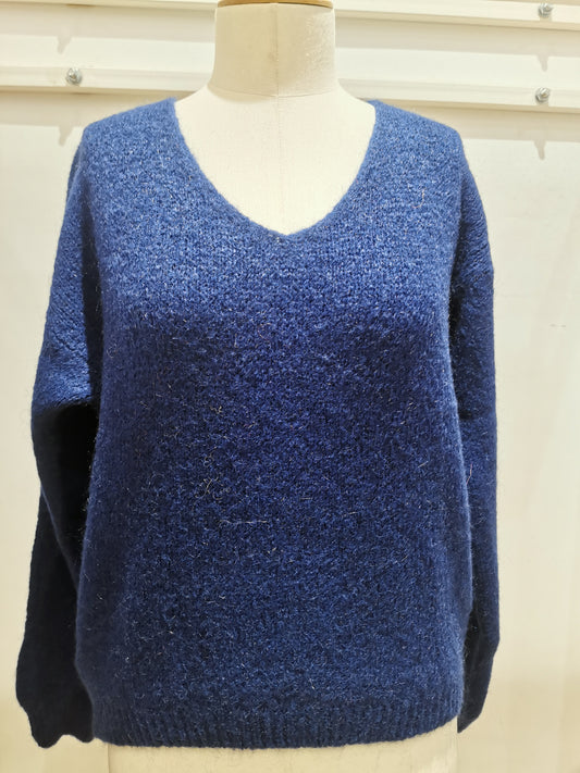 V-neck sweater | Blue marine