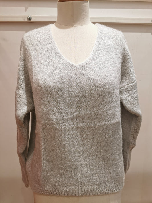 V-neck sweater | Grijs