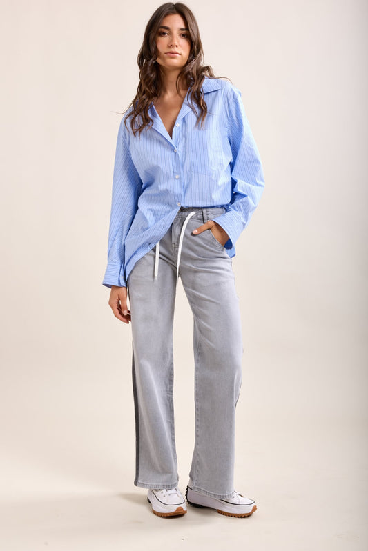 Toxik3 jeans met streep | Grijze