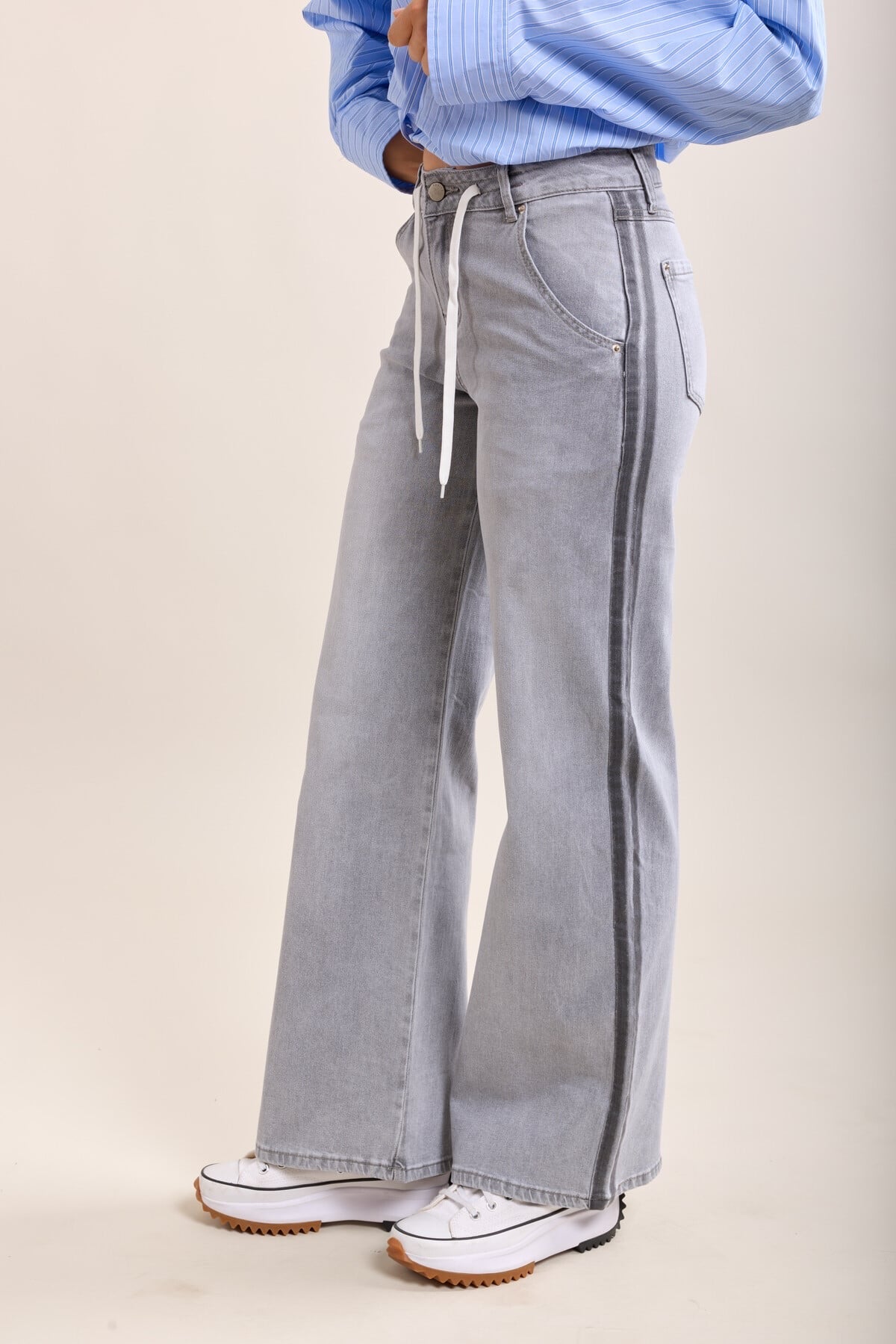 Toxik3 jeans met streep | Grijze