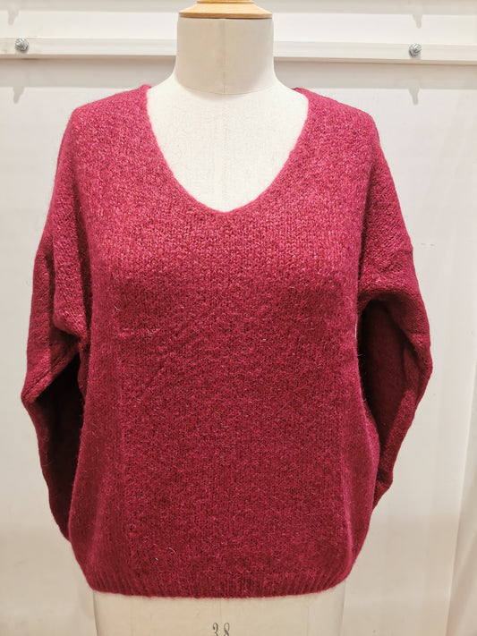 V-hals trui | Bordeaux