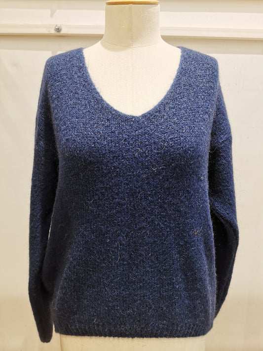 V-hals trui | Blue marine
