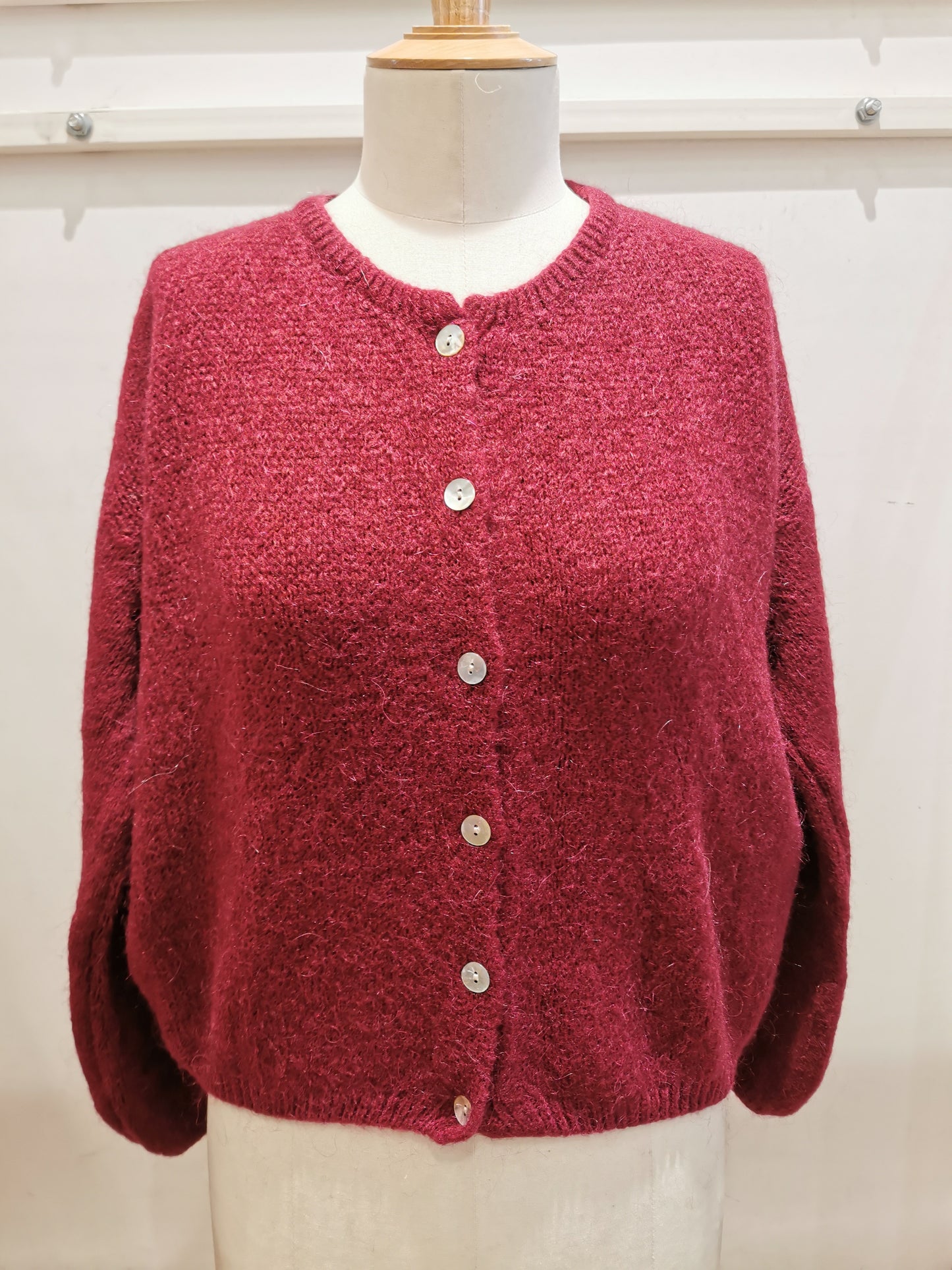 Vest met knopen | Bordeaux