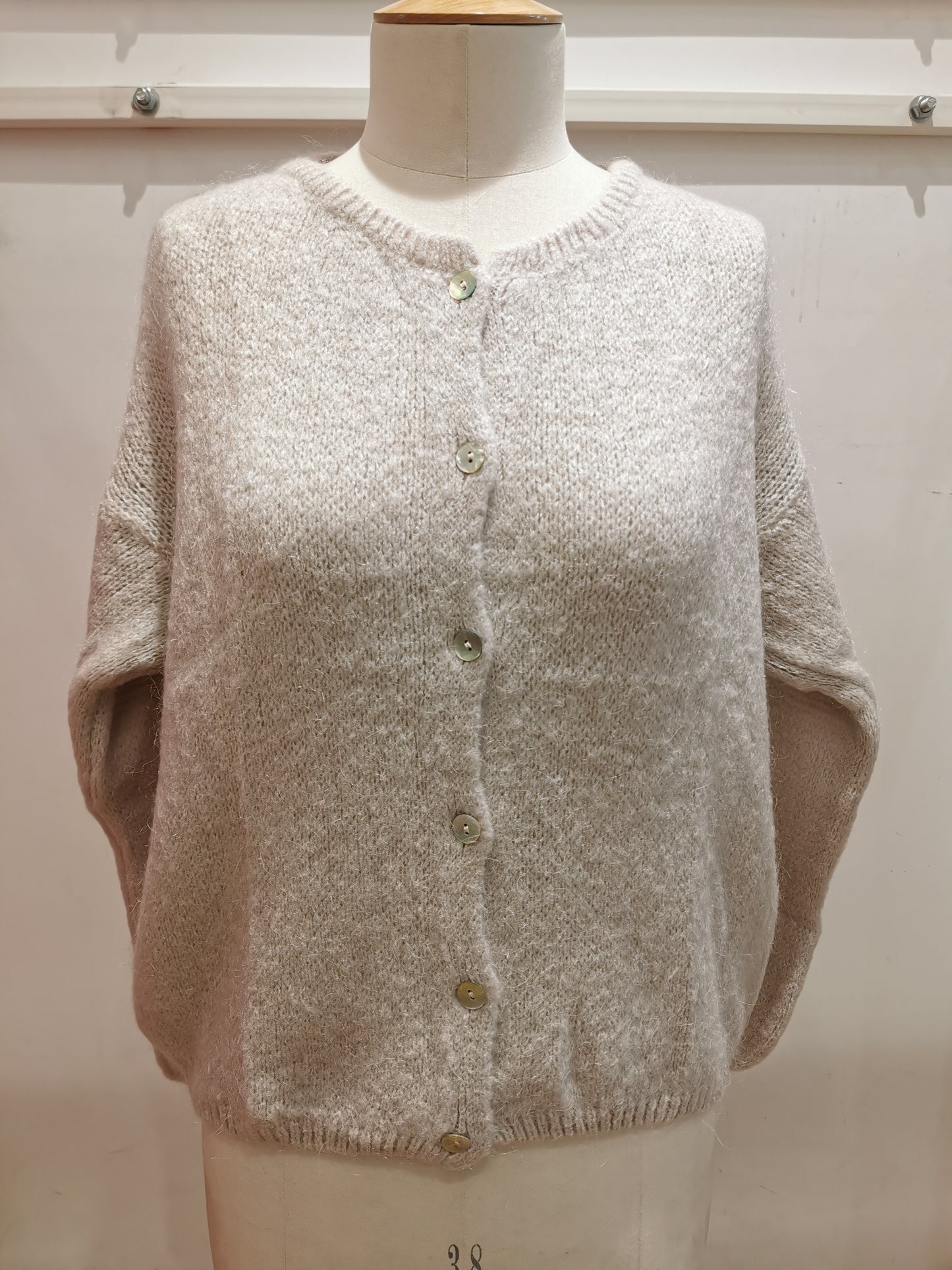 Vest met knopen | Beige