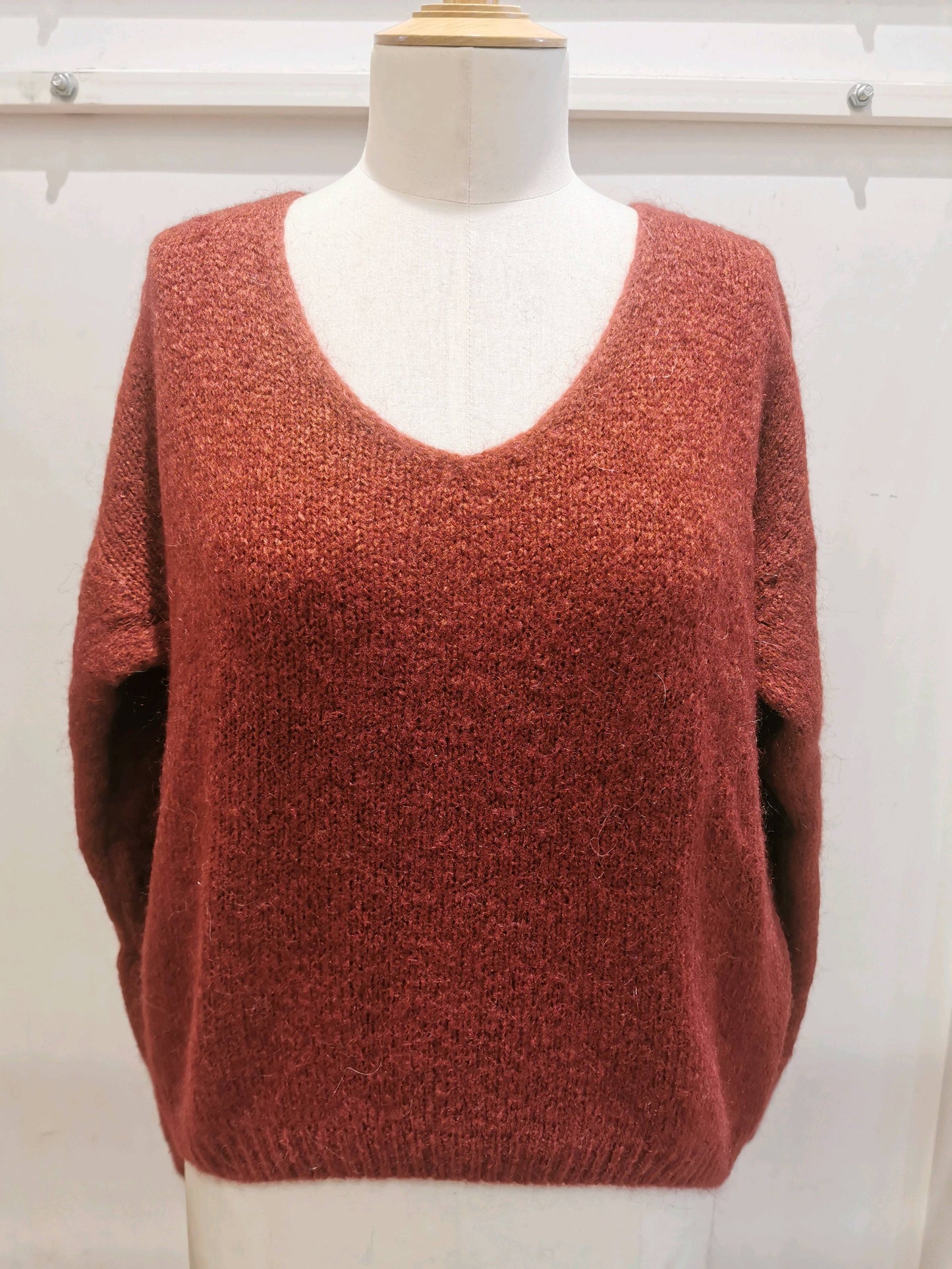 V-hals trui | Bordeaux