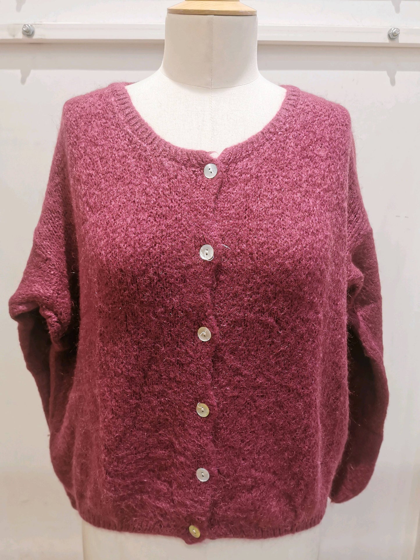 Vest met knopen | Prune clair