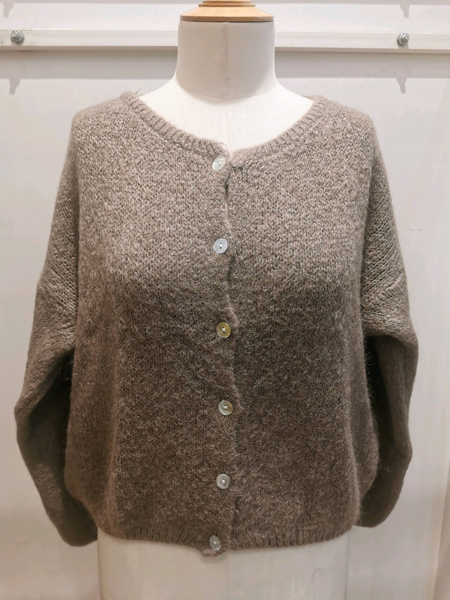 Vest met knopen | Brun clair