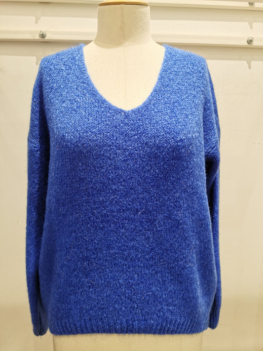 V-hals trui | Bleu royal