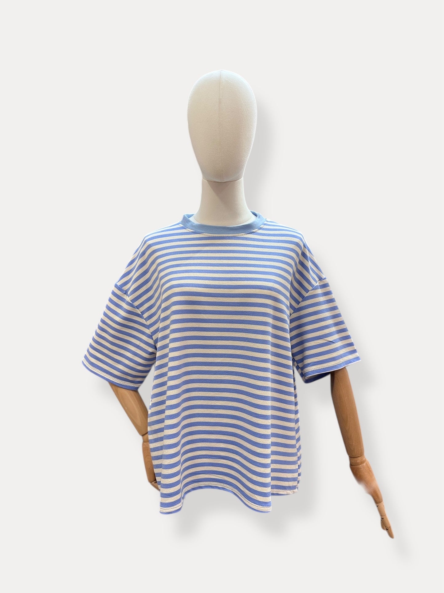 T-shirt strepen | Licht blauw